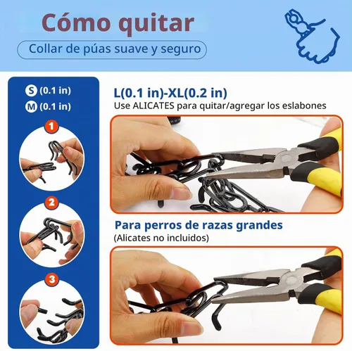 Vista 4 de Supet Collar de entrenamiento para perros sin tirones, collar de entrenamiento ajustable con hebilla para perros pequeños, medianos y grandes Negro