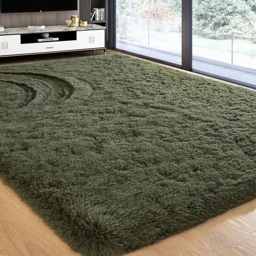 Vista 198 de Softlife Alfombra naranja para dormitorio, alfombra de felpa esponjosa para sala de estar para niñas, alfombra lanuda para niños, alfombra suave