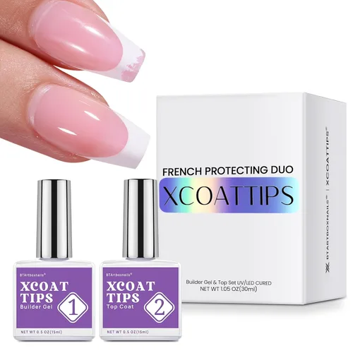 Vista 22 de BTArtboxnails XCOATTIPS White French Tip Press On Nails, XXS Squoval, Pink Lamp-Curable, 4-Week Wear, Natural Nail Look, Salon Quality Value at