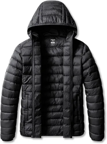 Vista 4 de TSLA - Chaqueta acolchada, ligera y plegable para hombre, ideal para invierno, impermeable