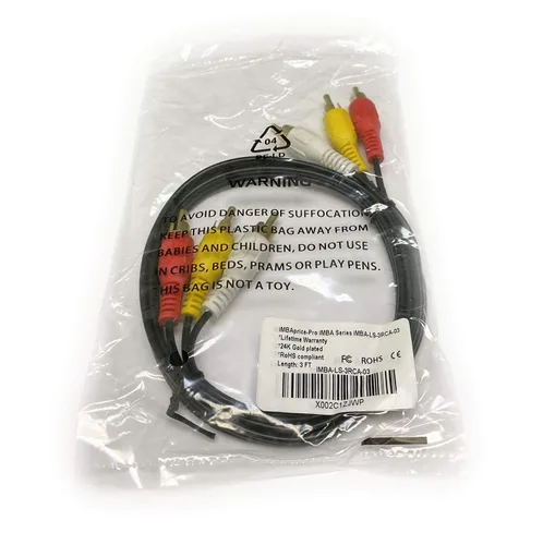 Vista 2 de Cable de audio y vídeo RCA bañado en oro M/Mx3, por iMBAPrice