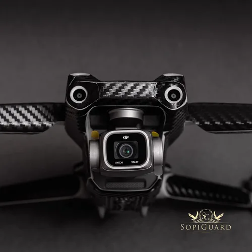 Vista 8 de SopiGuard Skin for DJI Mavic Air 2s Juego completo de calcomanías de vinilo de precisión + controlador + 3 fundas de batería (3M negro carbón)