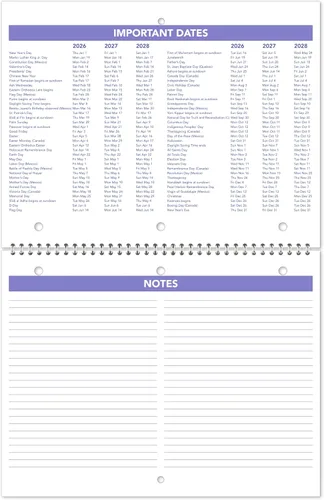 Vista 5 de AT-A-GLANCE Calendario de pared 2026, 8.5 x 11 pulgadas, pequeño, bloques sin líneas, mensual (PM1702826)