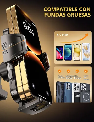 Vista 7 de Soporte de teléfono con ranura para CD, soporte mejorado para teléfono de automóvil con almohadillas de silicona antideslizantes