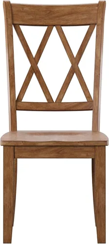 Vista 3 de Inspire Q Eleanor X - Silla de comedor de madera (2 unidades), diseño clásico de madera de caucho con acabado de roble
