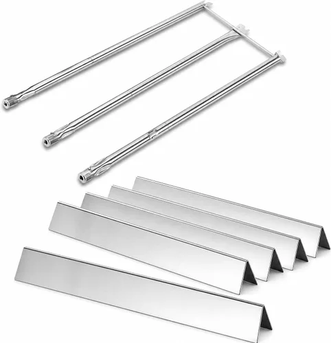 Vista 14 de QuliMetal 44.5 cm SUS304 Barras Aromatizadoras y Deflectores de Calor para Parrillas Weber Genesis 300 Series, Compatibles con Genesis E310 E320