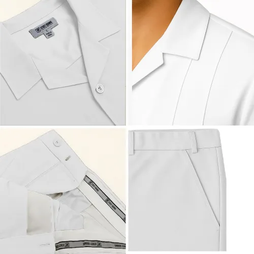 Vista 6 de STACY ADAMS Conjunto de camisa y pantalón de lino para hombre