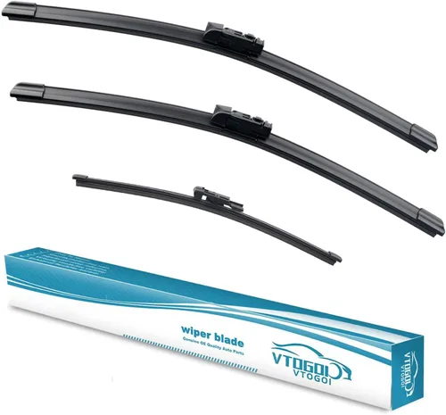 Vista 10 de VTOGOI® Juego de limpiaparabrisas de repuesto para Toyota FJ Cruiser 2007-2014, juego de limpiaparabrisas delanteros y traseros de calidad original