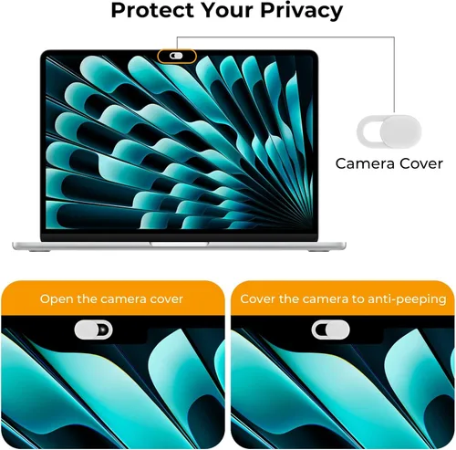 Vista 9 de EooCoo Funda para MacBook Air de 13 pulgadas M5 M4 M3 M2 2026-2022 Cristal transparente