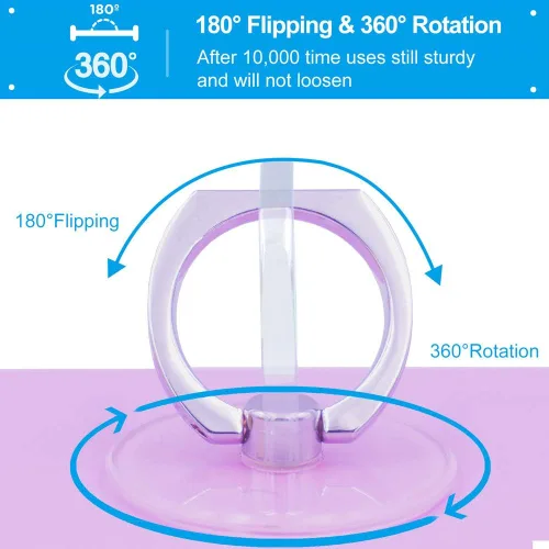 Vista 2 de Jsoerpay Soporte de anillo para teléfono celular, soporte de anillo transparente con rotación de 360°, soporte transparente para teléfono celular 2