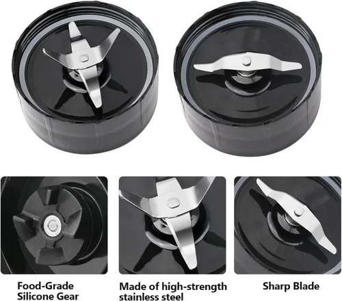 Vista 2 de Piezas de repuesto compatibles con Magic Bullet serie MB1001 de 250 W – Juego de accesorios de repuesto para licuadora prémium