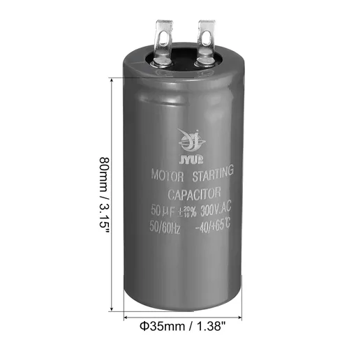 Vista 2 de PATIKIL Condensador de arranque del motor, 2 unidades 50uf 300V 50/60Hz CD60 condensador de arranque para aire acondicionado, motor eléctrico
