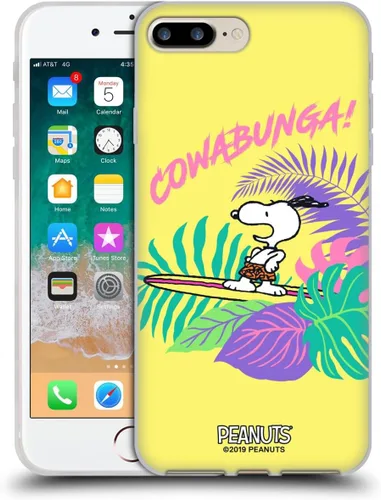 Vista 68 de Head Case Designs Funda de gel suave con licencia oficial de Peanuts Tropical Surf Snoopy Aloha Disco compatible con Apple iPhone 13 Mini Surf