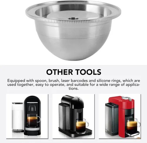 Vista 5 de Cápsula de café, cápsulas de café (2.7 fl oz) compatible con Vertuoplus plus, para vertuoline GCA1, para Delonghi ENV 135 máquina de café Cápsulas