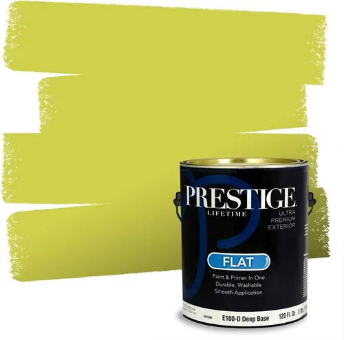 Vista 196 de PRESTIGE Pinturas de pintura exterior e imprimación en uno, 1 galón, plano, combinación comparable de Benjamin Moore* Manzanilla*
