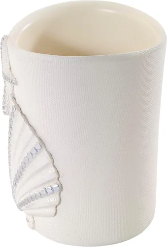 Vista 3 de Avanti Linens - Vaso, organizador de encimera, accesorios de baño inspirados en conchas marinas, artículos esenciales para el baño de invitados