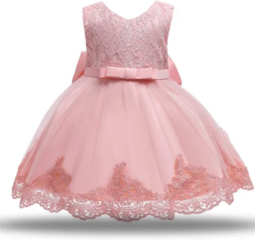 Vista 3 de NNJXD - Vestido de princesa de tul con flores, para usar en bodas, para niñas pequeñas y bebés