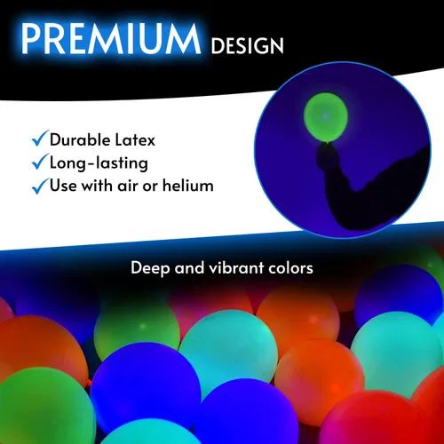 Vista 2 de Glow King - Globos que brillan con luz ultravioleta