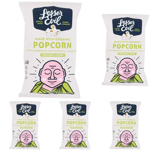 Vista 30 de LesserEvil Palomitas de maíz orgánicas "Avocado-licious", exclusivo de Amazon, calidad premium, mínimamente procesado, sin aceite vegetal, 4.6