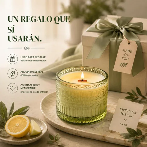 Vista 9 de Velas perfumadas de salvia y cítricos, con mecha de madera crepitante, vela de soja, 7.4 onzas, velas naturales no tóxicas, 55 horas de combustión
