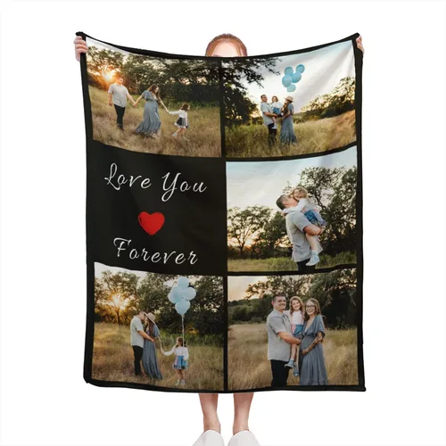 Vista 10 de Manta personalizada con texto de fotos, manta personalizada con mis propias fotos, manta conmemorativa personalizada para madres para mamá, papá