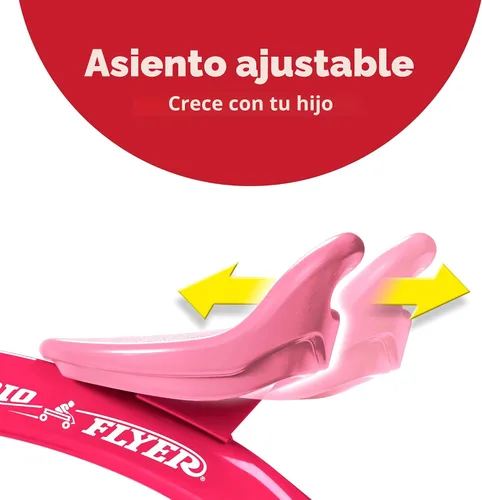 Vista 6 de Radio Flyer Triciclo Red Rider para edades de 2.5 a 5 años, bicicleta de tres ruedas para niños pequeños, triciclo para niños, juguete de montar al