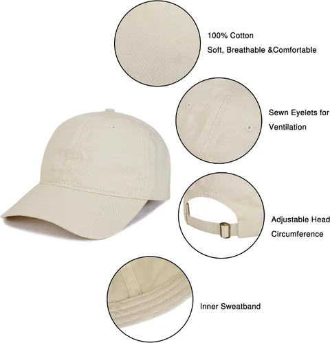 Vista 5 de Umeepar Low Profile Cotton Baseball Cap Adjustable Unstructured Dad Hat for Men Women