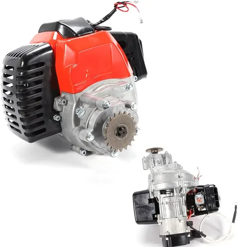 Vista 3 de CNCEST Motor completo de 2 tiempos de 49 CC, arranque de motor de un solo cilindro refrigerado por aire, perfecto para bicicletas de bolsillo