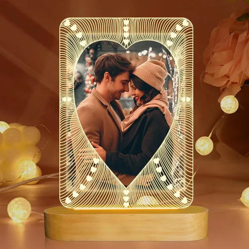 Vista 12 de Attivolife Marco de fotos personalizado de bautismo, marco de fotos iluminado con luz nocturna personalizada para bebé, regalos cristianos