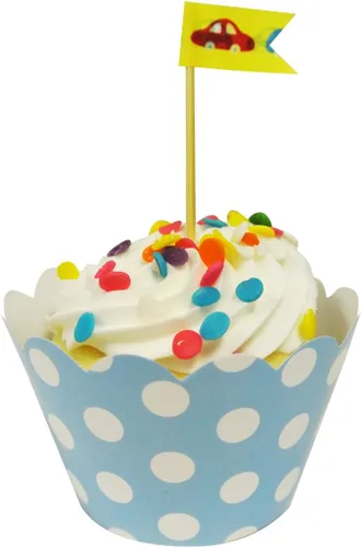 Vista 9 de AllyDrew Envolturas para cupcakes de lunares de tamaño estándar (juego de 20), color negro