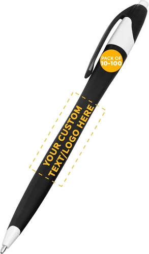 Vista 15 de DISCOUNT PROMOS Juego de 10 bolígrafos de oficina de plástico de dos tonos, paquete a granel, tinta negra, ideal para oficina, escuela, negocios