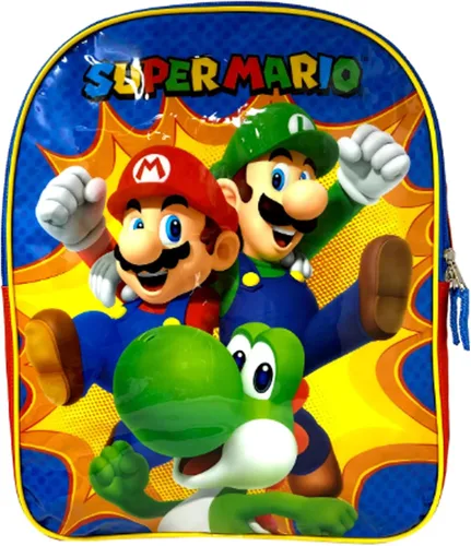 Vista 2 de Accessory Innovations Super Mario - Mochila de 15 pulgadas con frente liso, color azul