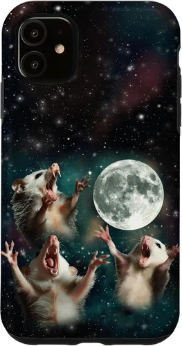 Vista 8 de Three Possum Moon 3 Opossum Funny Weird Cursed Meme Case para iPhone 17