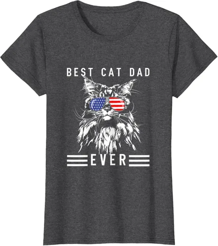 Vista 5 de Funny Maine Coon Cat Best Cat Dad Ever Funny Cat Maine Coon Camiseta, Negro, S