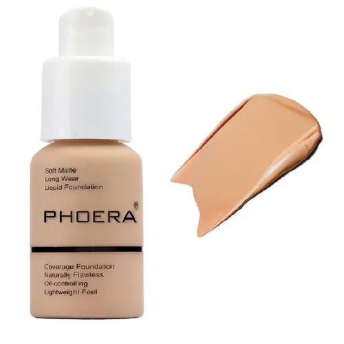 Vista 5 de BestLand 2Pack PHOERA Base de maquillaje líquida de cobertura completa - Corrector ligero de larga duración - Fórmula libre de aceite - Tono natural