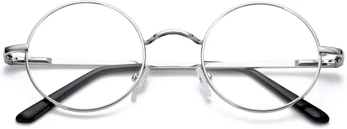 Vista 3 de Pro Acme Lentes transparentes sin receta con marco de metal redondo retro pequeño