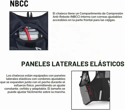 Vista 9 de USWE Pace - Mochila de hidratación para correr con 2 x 16.9 fl oz UltraFlask, mochila para hombre y mujer