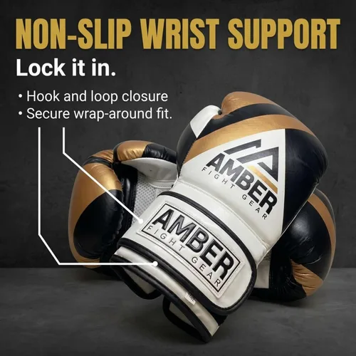 Vista 3 de Fury Boxing Gloves - Kickboxing, Muay Thai Training Gloves, Sparring Punching Bag Mitts, Durable PU, Shock-Absorbing Foam Core, Non-Slip Wrist