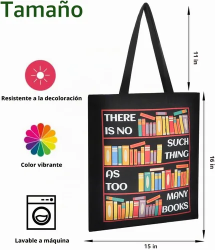 Vista 4 de Bolsa de lona AUSVKAI estética para mujer, lindas bolsas de tela reutilizables de algodón para compras, playa, comestibles Libro