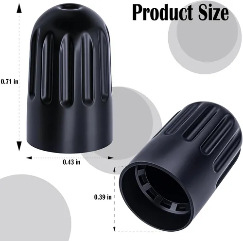 Vista 3 de 10 piezas de tapas de válvula de neumático TPMS con vástago largo, tapas de válvula de rueda de plástico negro para TPMS TR20008, tapas de vástago
