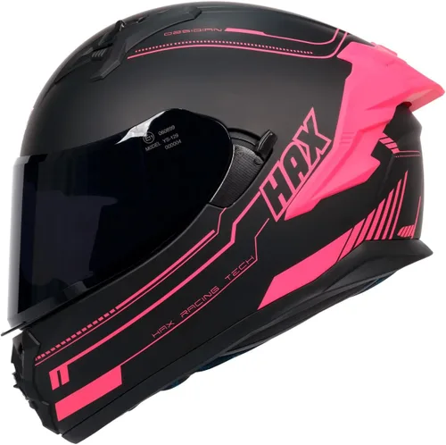 Vista 5 de HAX Obsidian Pro Full Face Dual Visor Adult Motorcycle Helmet for Motorbike Street Bike with Pinlock Ready DOT Approved