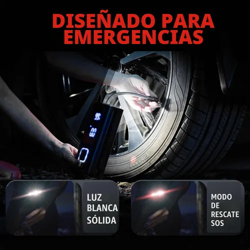 Vista 7 de BULLSEYE - Compresor de aire portátil para neumáticos, bolas, bicicleta con válvula Persta, apagado automático, se infla en 2 minutos, recargable