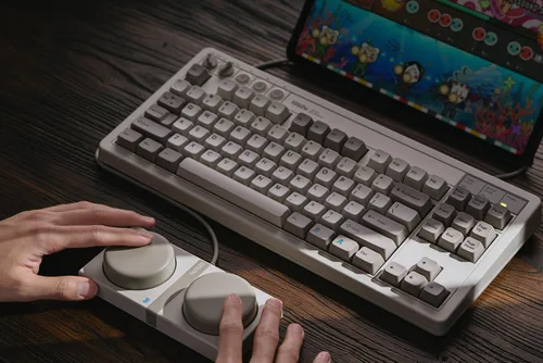 Vista 9 de 8BitDo Teclado mecánico retro, Bluetooth2.4GUSB-C, teclado para juegos intercambiable en caliente con 87 teclas, botones dobles súper programables