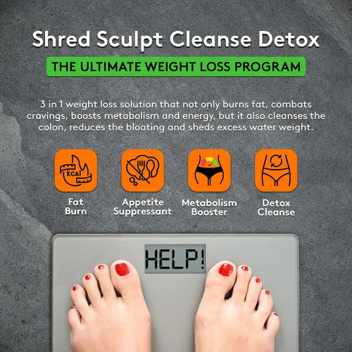 Vista 2 de Youth & Tonic Sculpt Shred Cleanse Detox 3X pastillas para perder peso: supresor del apetito, quemador de grasa, refuerzo de energía y limpieza
