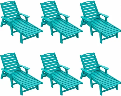 Vista 24 de Tumbona al aire libre, silla de descanso al aire libre con textura de madera, respaldo ajustable de 5 posiciones, silla de salón de polietileno