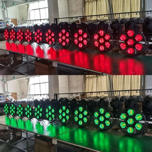 Vista 3 de JUNMAN Juego de luces LED de 7 cabezas con efecto de fondo retro para DJ, discoteca, iluminación de escenario 1 pieza Luces de escenario de luz