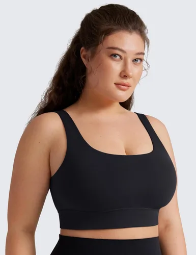 Vista 6 de CRZ YOGA Butterluxe - Brasier deportivo largo con espalda en U para mujer, cuello redondo, acolchado, para yoga, entrenamiento, con almohadillas