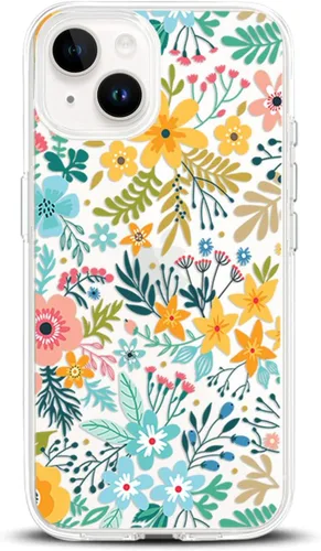 Vista 42 de Compatible con iPhone 14, funda protectora de encaje negro transparente con flores florales a prueba de golpes, parte trasera dura, delgada, bonita