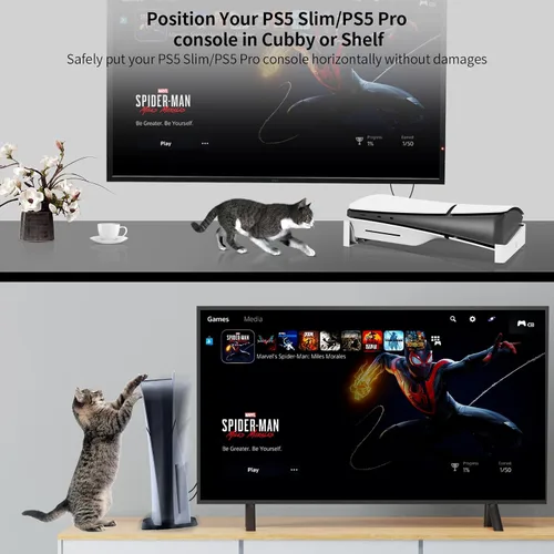 Vista 5 de PS5 Pro Accessories Soporte horizontal, soporte base compatible con PlayStation 5 Pro/Slim Disc y Digital Edition (blanco)