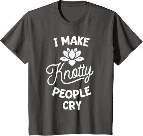 Vista 44 de Camiseta divertida de terapia de masaje I Make Knotty People Cry, Negro, S